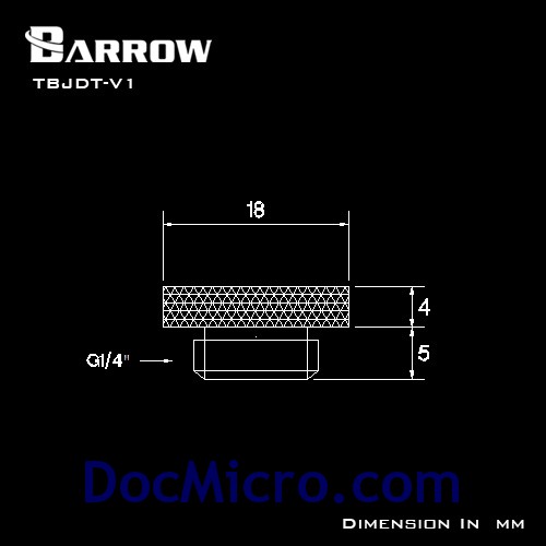 BARROW TBJDT-V1 - Bouchon G1/4 finition miroir argent